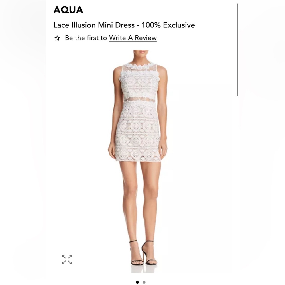 Aqua Ivory Lace Mini Dress